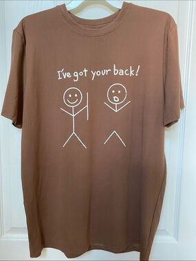 I've Got Your Back! Brown Graphic Tee - Men's Casual Shirt